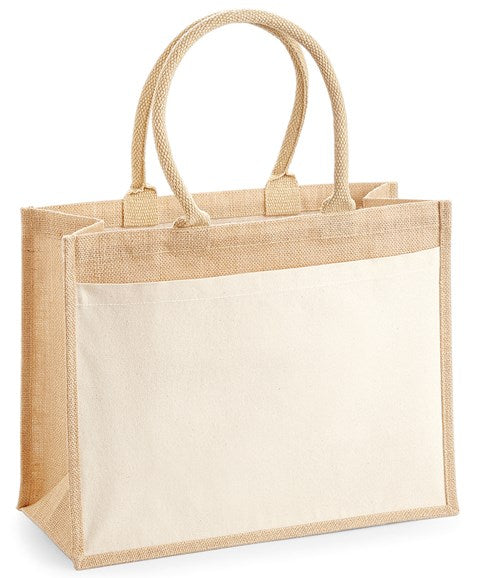 Cotton pocket jute shopper