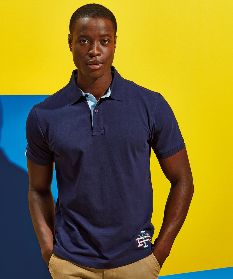 Cotton Polo With Oxford Fabric Insert