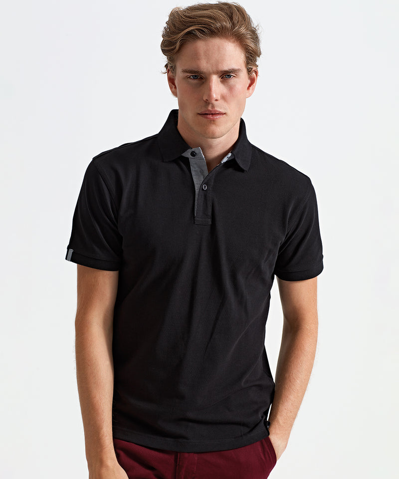 Cotton Polo With Oxford Fabric Insert