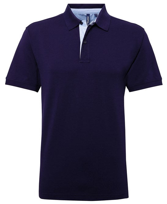 Cotton Polo With Oxford Fabric Insert