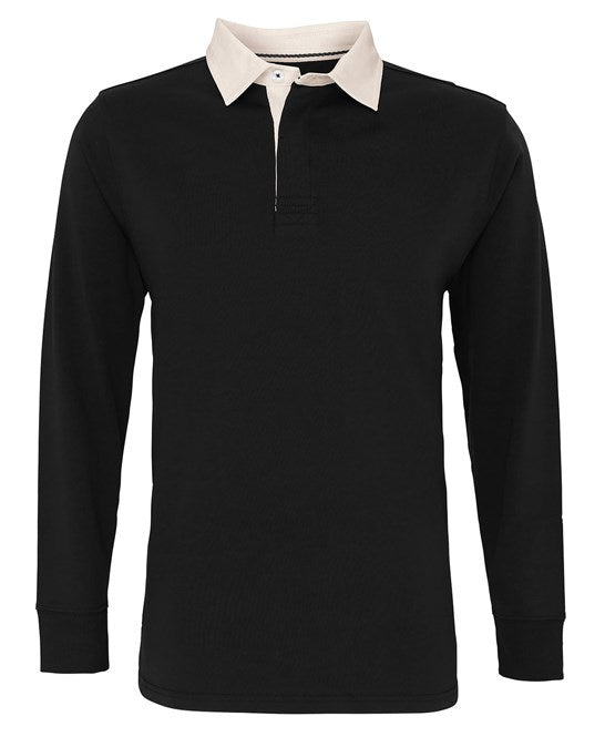 Men's Classic Fit Long Sleeved Vintage Rugby Shirt