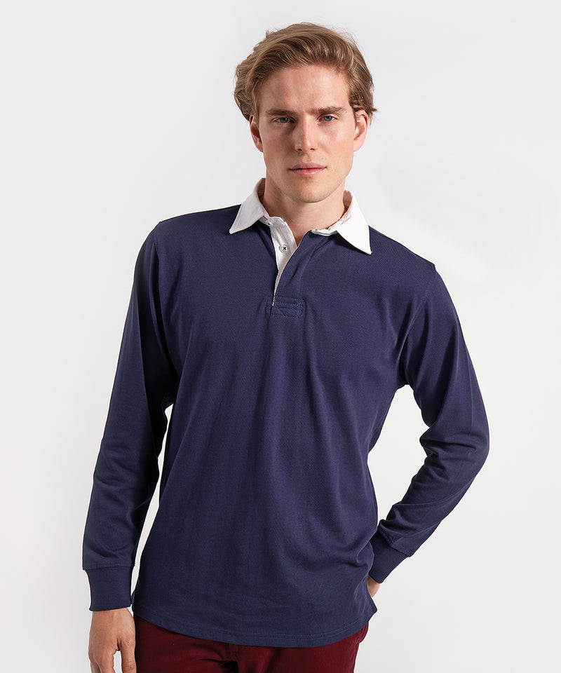 Men's Classic Fit Long Sleeved Vintage Rugby Shirt