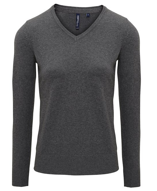 Women's Cotton Blend V-Neck Sweater