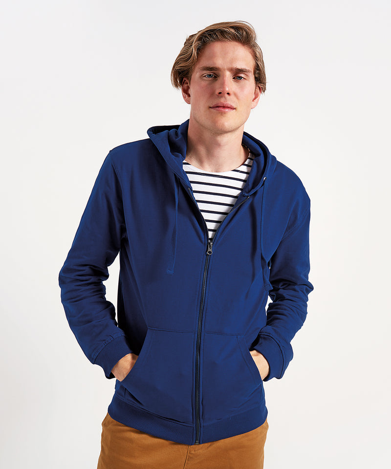 Men's Coastal Vintage Wash Loop Back Zip Through Hoodie