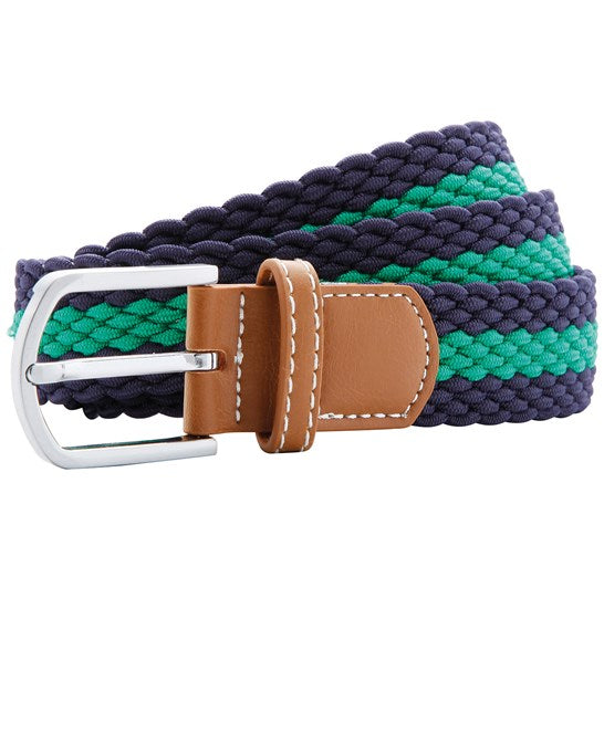 Two-Colour Stripe Braid Stretch Belt