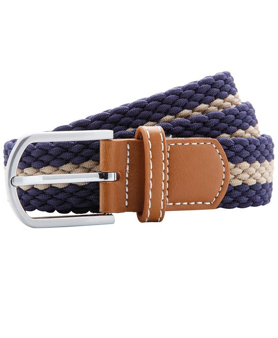 Two-Colour Stripe Braid Stretch Belt