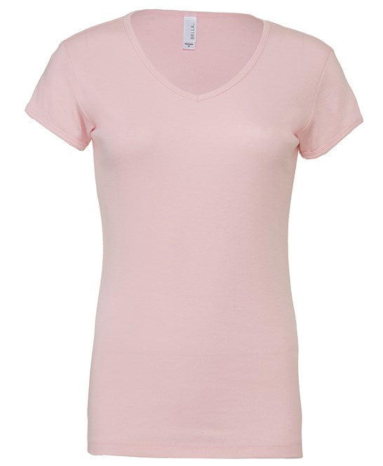 Baby Rib Short Sleeve V-Neck T-Shirt