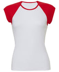 Baby Rib Cap Sleeve Contrast Raglan T-Shirt