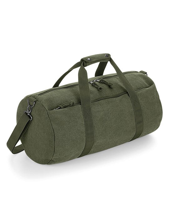 Vintage Canvas Barrel Bag