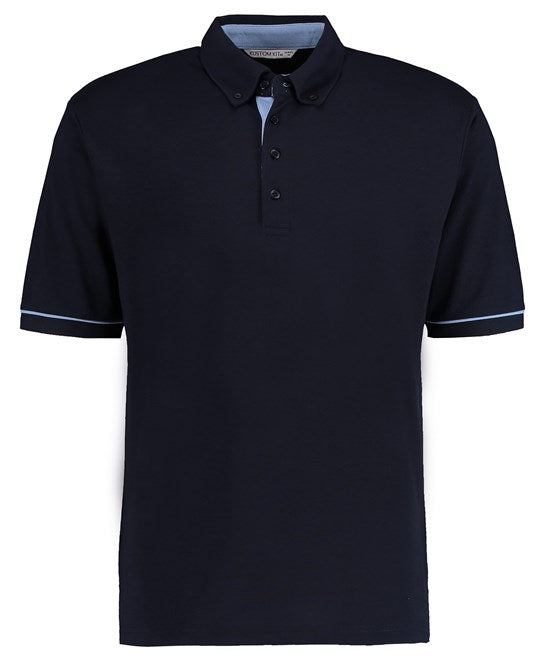 Button-Down Collar Contrast Polo (Classic Fit)