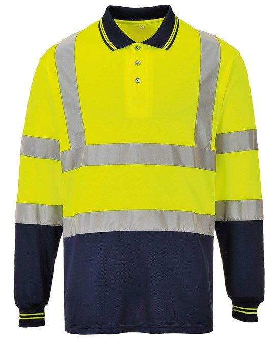 Hi-Vis Two-Tone Long Sleeve Polo Shirt (S279)