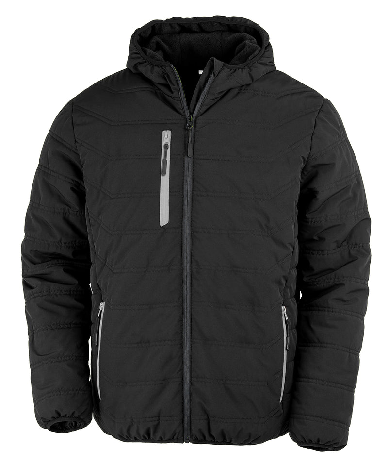 Recycled Black Compass Padded Winter Jacket