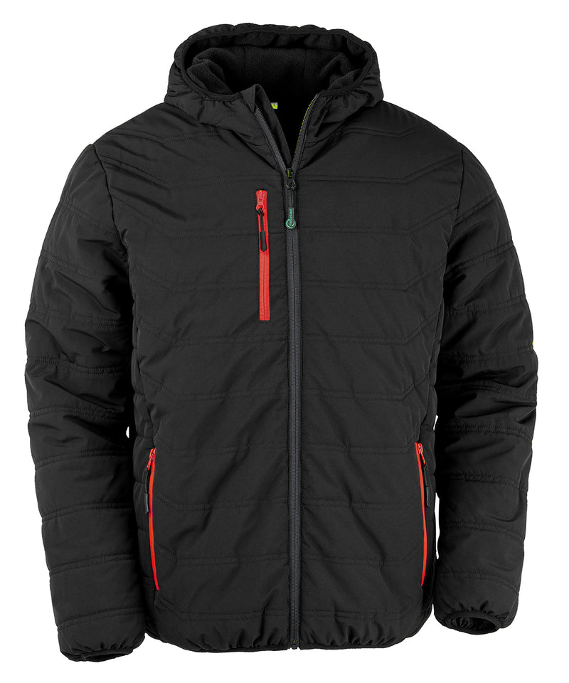 Recycled Black Compass Padded Winter Jacket