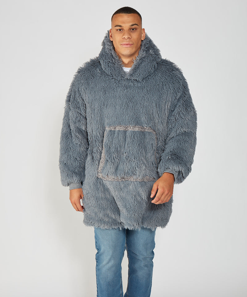 The Ribbon Oversized Cosy Reversible Shaggy Sherpa Hoodie