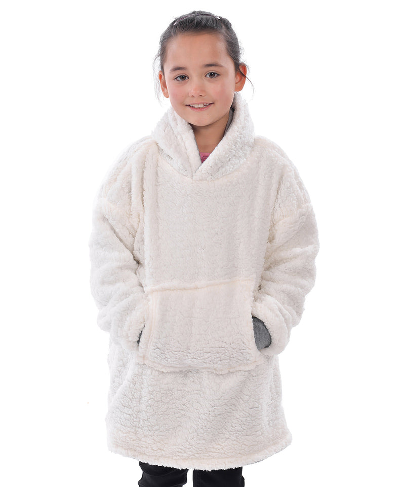 The Kids Ribbon Oversized Cosy Reversible Sherpa Hoodie